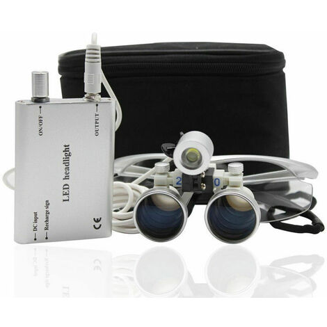 2.5X Dental Loupes Magnifier Binokularlupen Lupenbrille & LED Headlamp Lupenbrille 420mm LED Headlight