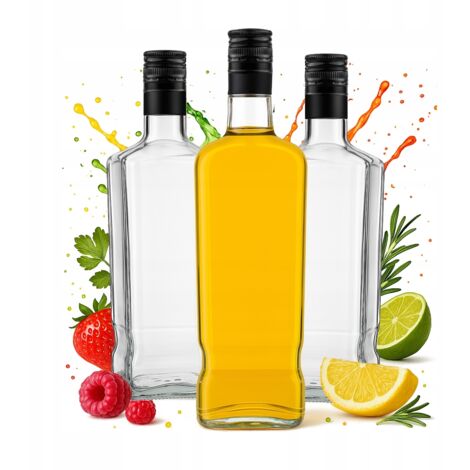 25x JACK WALKER Flasche 1000ml + Verschluss für MONSIEUR WHISKY RUM Flaschen 1L