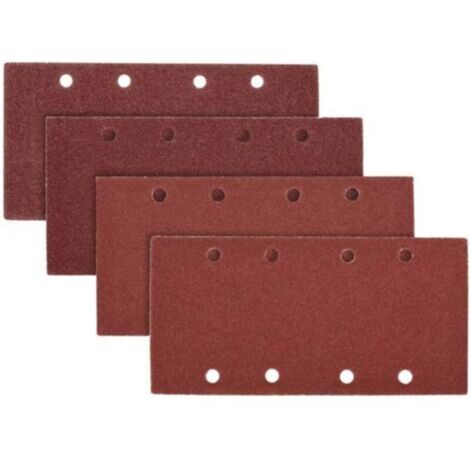 25x papier de verre - Abrasif ponceuse vibrante - Feuilles abrasives collantes avec crochet et scratch - Grain P 40/60/80/100-93 x 187 mm
