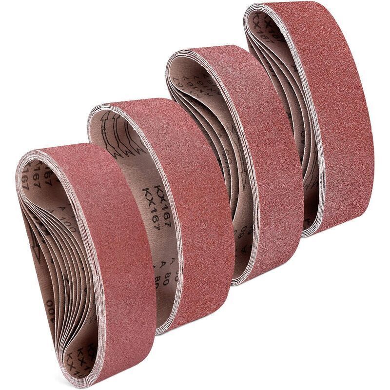 25x Sandpaper Belts Abrasive for Mechanical or Electric Sanders Abrasive Sheets with Grit P40/60/80/100 - 7.5 x 53.3 cm