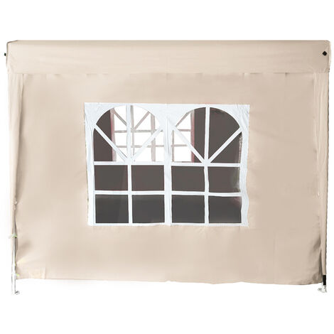 2.5x2.5M Beige Pop Up Gazebo Side Panel Wall with Window 1 Piece Only