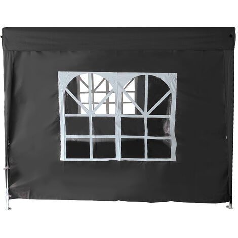 2.5x2.5M Black Pop Up Gazebo Side Panel Wall with Window 1 Piece Only