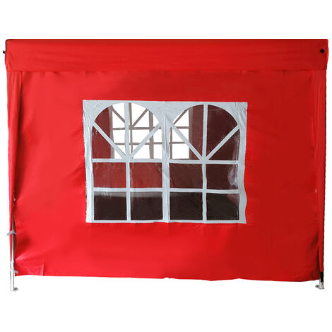 2.5x2.5M Red Pop Up Gazebo Side Panel Wall with Window 1 Piece Only