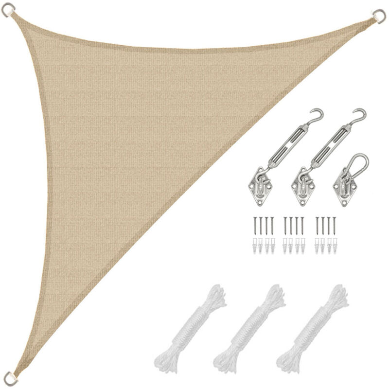Amanka - 2,5x2,5x3,5 Voile d'Ombrage Triangulaire Respirante - Toile uv avec Fixation