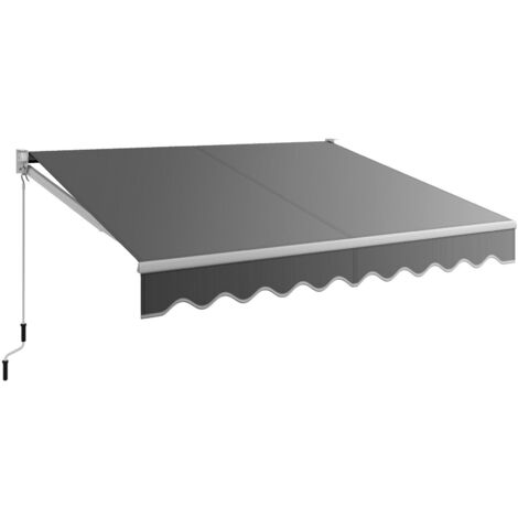 2.5x2M Manual Awning Canopy Garden Patio Shade Shelter Aluminium Retractable