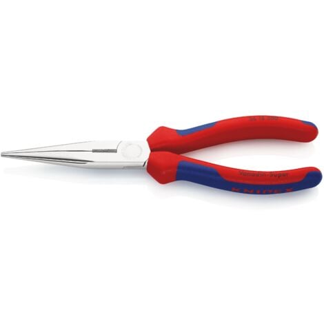 KNIPEX - Pinza a becchi mezzotondi diritti, cromata, con manici