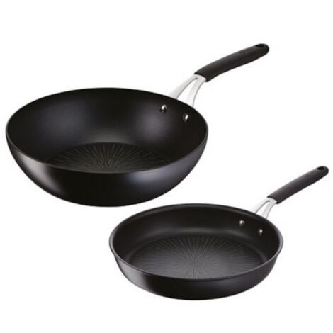 26 cm bratpfanne + 28 cm wok, schwarz - Lagostina - 012165600102