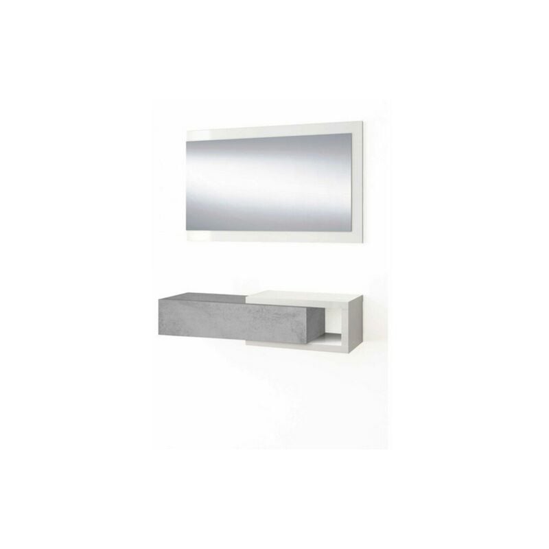 Meuble d'entrée midi avec tiroir et miroir 95 cm (largeur) x 19 cm (hauteur) x 26 cm (profondeur)