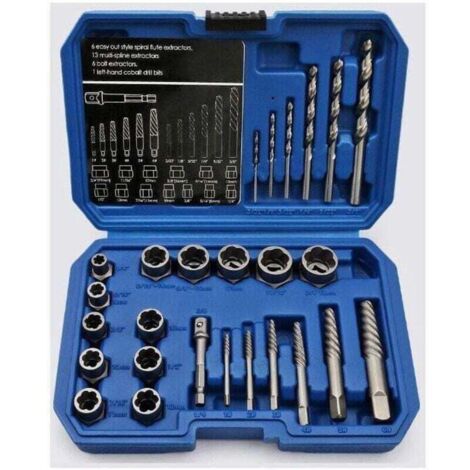 26 dados extractores de pernos antirrobo, XU, extractor de tuercas dañadas de Cr-Mo, 8-19 mm - KZQ