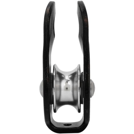 26 kN drehbare Seilrolle aus Aluminiumlegierung für 12-mm-Seil – Schwarz