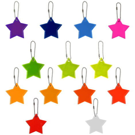 26 pendentifs réflecteurs étoiles, 13 couleurs, pour sacs, vélos, sécurité enfants/extérieurs