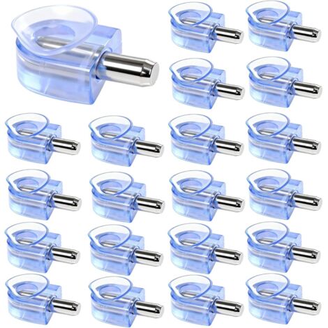 26 Pièces Support Etagere Support Etagere Verre avec Ventouse Fixation Étagère Armoire Rangement pour Meuble Placard Bibliothèque, Tige 5 mm