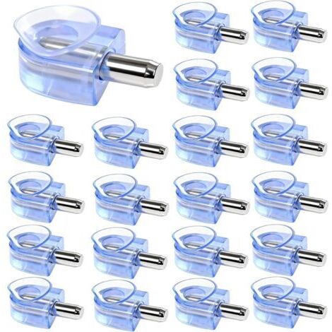 26 Pièces Support Etagere Support Etagere Verre avec Ventouse Fixation Étagère Armoire Rangement pour Meuble Placard Bibliothèque, Tige 5 mm