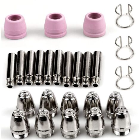 26 Pièces WSD-60P P60 Consommables Plasma Decoupeur Plasma Parkside,  Consommables de Découpeuse Plasma Accessoire Decoupeur Plasma Electrode Tip Buse