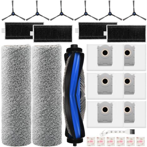 26 Stück Zubehörset für ECOVACS DEEBOT X8 Omni/X8 PRO Omni, 6 Staubbeutel 2 Rollenlappen 6 Seitenbürsten 4 Filter 1 Rollbürste 6 Flach-Duftstein, Ersatzteile Saugroboter Zubehör