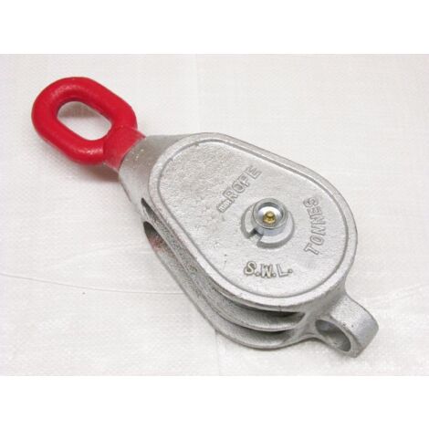 2.6 Ton 8 Red Head GMI Double Sheave Block With Swivel Eye Galvanised - 28MM Wire Rope Safety Liftin