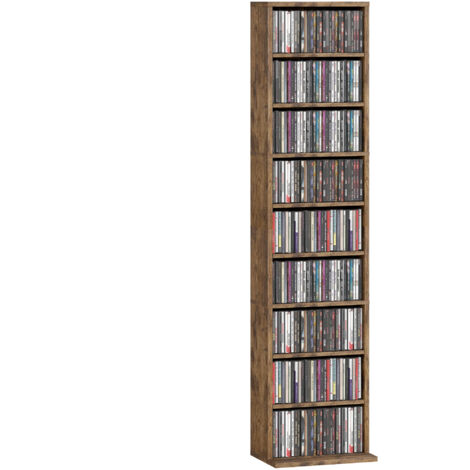 260 Narrow CD Storage Unit - Rustic Brown