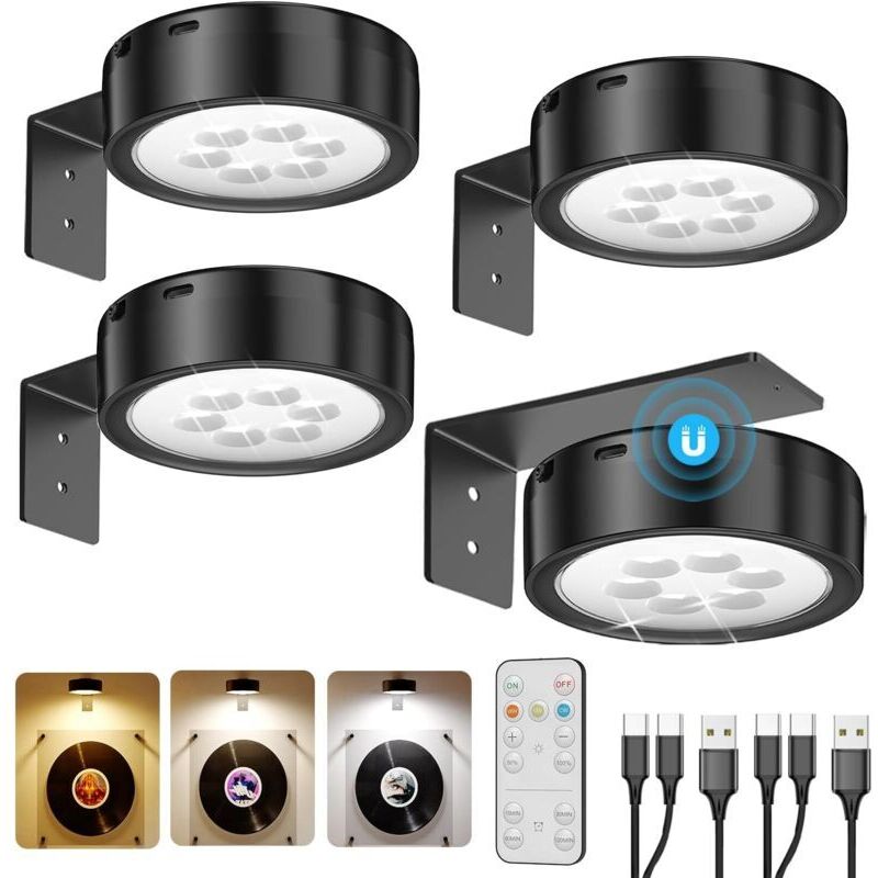 2600 mAh batterie image éclairage mur, USB rechargeable photo lumière sans fil avec télécommande, Dimmable LED Spot aimant batterie, éclairage photo