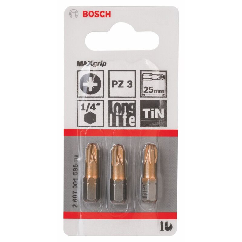 2607001595 - Kit 3 inserti da avvitatura , PZ 3 , 25mm .