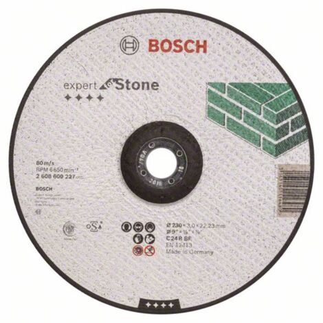 Bosch – Disque à tronçonner spécial pierre 230 x 3.0 mm – Moyeu déporté – Performance optimale pour meuleuses angulaires - 2608600227