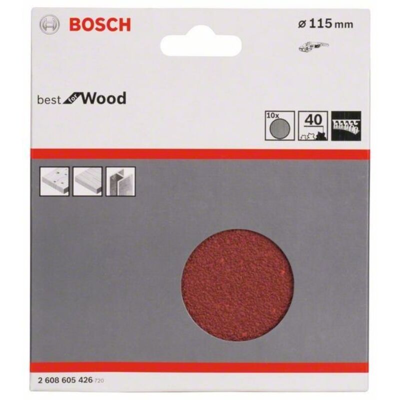 2608605426 - KIT 10 FOGLI BOSCH D.115mm P.40 BEST WOOD