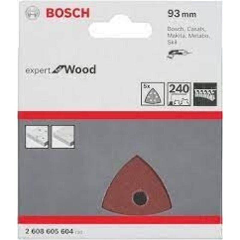 2608605604 - Fogli abrasivi C430 , confezione da 5pz , P240 , EXPERT for LEGNO+VERNICE, 93mm