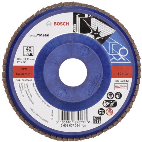 2608607334 - Disco lamellare X571, Best for Metal D : 115 mm- G : 40, diritto