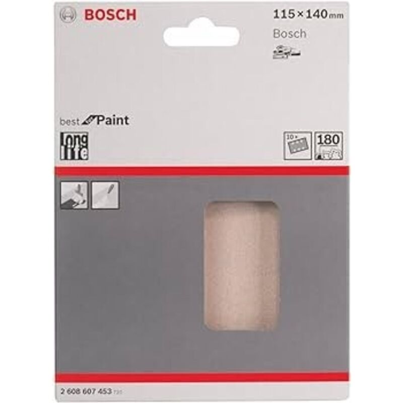 2608607453 - 10 FOGLI VELCRO BOSCH 115mm X 140mm P.180