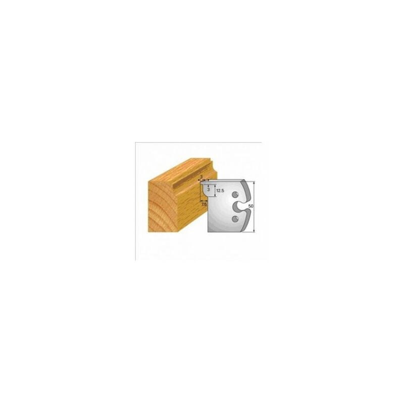 Luxoutils - 264: Jeu de 2 fers 50mm contre profilage ouvrant pour porte outils 50mm
