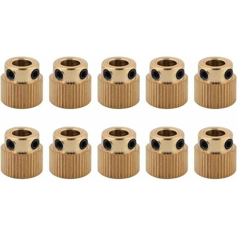 26/40 Teeth Brass Extruder Wheel 10PCS Parts Brass Extruder Wheel for CR-10.CR-10S, Ender 3, Ender 3 Pro, MK7 MK8 Extruder (40 Teeth)