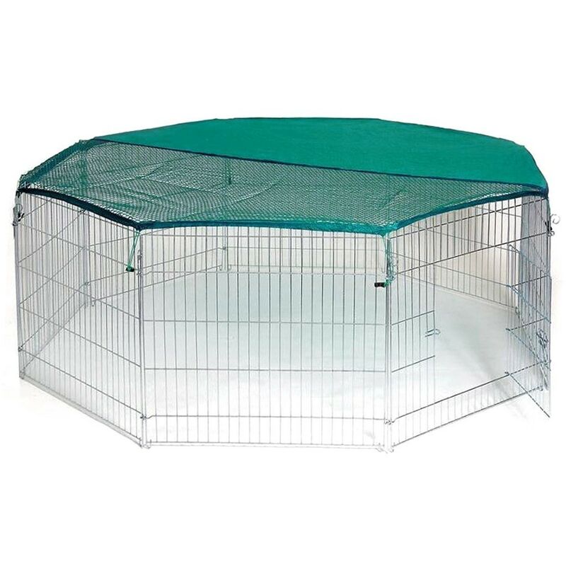 Mediawave Store - 26477 Cage octogonale extérieur avec parasol pour les petits animaux