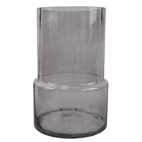 26cm Grey Smoke Glass Vase
