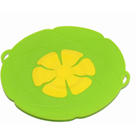 26CM silicone ménage anti-déversement, anti-poussière et anti-éclaboussures cache-pot cuisine résistant aux hautes températures anti-éclaboussures anti-ébullition cache-pot（vert）