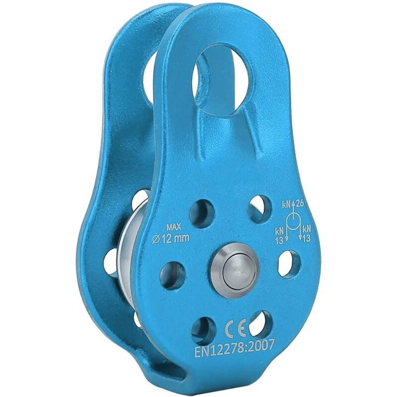 26KN Poulie, Poulie en Alliage d'Aluminium, Travail en Hauteur Alpinisme Tandem Levage Équipement d'escalade De Sauvetage en Plein Air