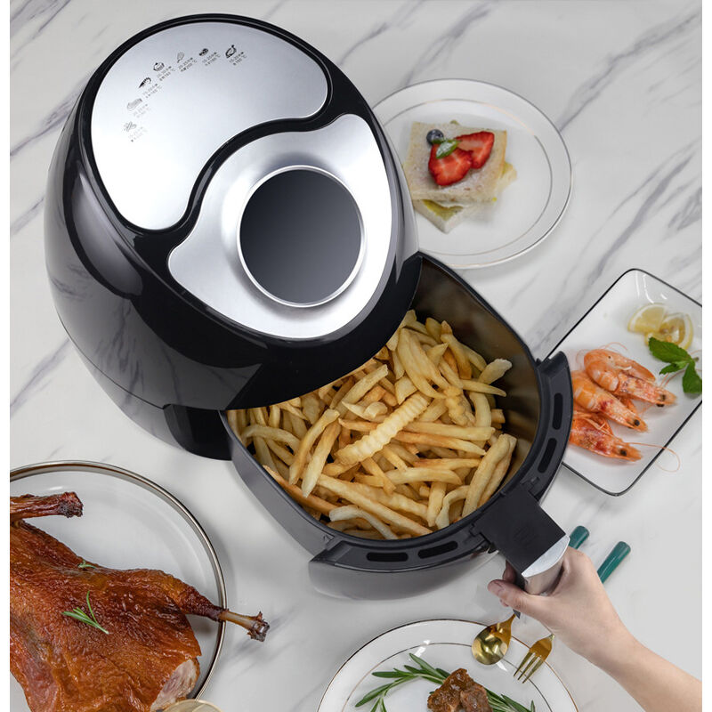 2.6L Air Fryer Haloyo Preriscaldamento per Patatine Fritte/Pizza,nero