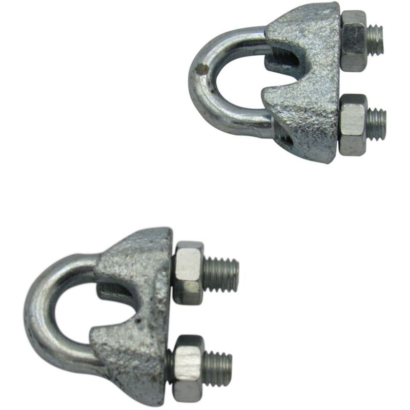 Securefix Direct - 30MM Wire Rope Grips x2 - DIN741 Galvanised Cable Clamp