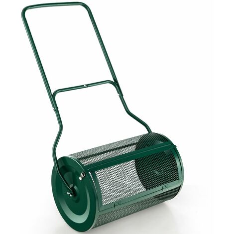 27 Inch Compost Spreader Peat Moss Spreader with Upgrade U-shaped Handle