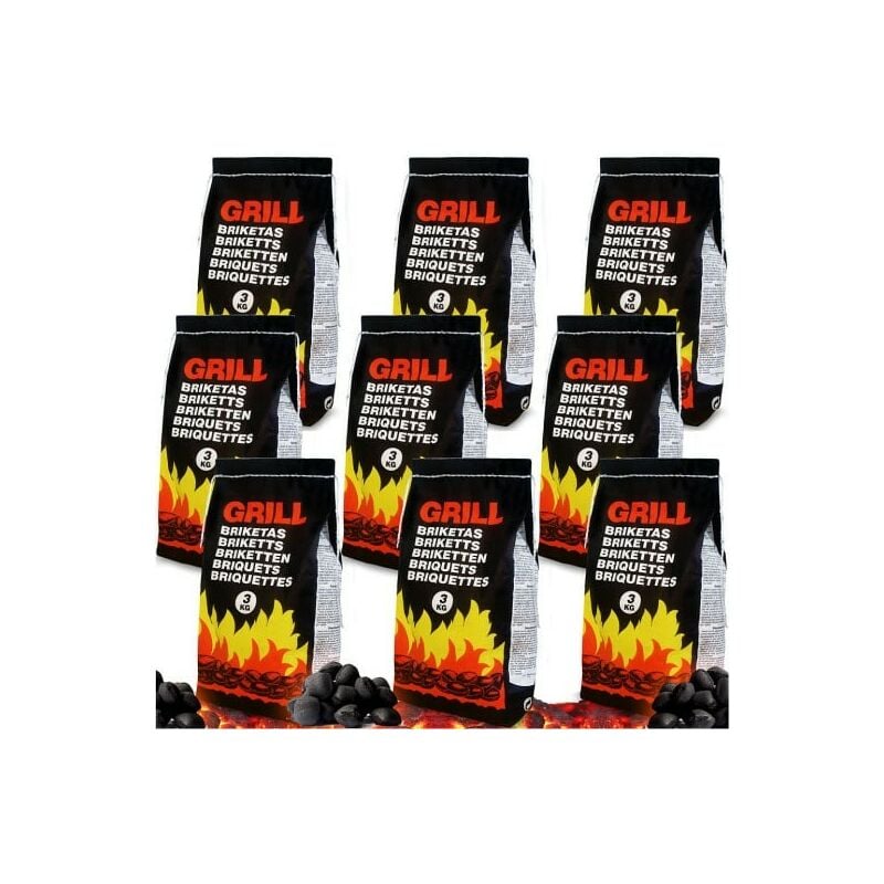 27 kg de charbon, de bois en briquet pour barbecue