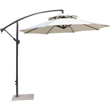 2,7 m à double haut parapluie de la parapluie du soleil Tissu de remplacement de la cour de jardin en plein air (seulement la canopée)