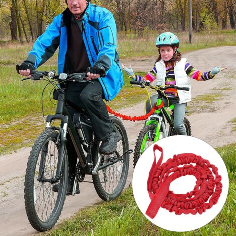 2,7 m langer, ausziehbarer Fahrradanhänger aus Nylon für Läufer – Tragbares Fitnesszubehör, Rot