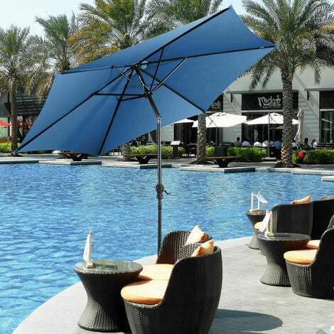 main image of "2.7 M Outdoor Patio Umbrella Garden Parasol Sun Shade Adjustable W/ Crank Handle"