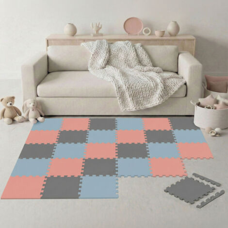 27 Pezzi Tappeto Gioco Bambini - 30x30 Piastrelle EVA - Pavimento Morbido Puzzle