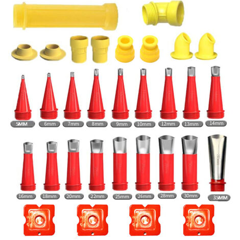 27 Pièces Kit Embout Cartouche Silicone de Calfeutrage, Canule Silicone de Calfeutrage Universelle en Acier Inox, Applicateur Joint Silicone Intégré, Outil de Finition pour Colle et Scellant