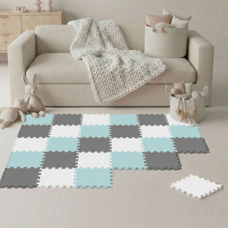 27 Pièces Tapis de Sol Bébé - 30x30 Dalles en Mousse EVA - Carrés Puzzle Enfant