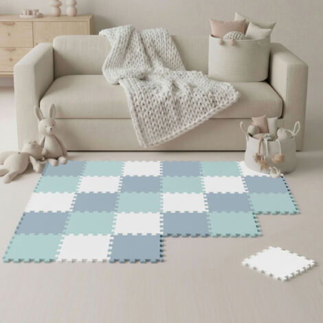 27 Pièces Tapis de Sol Bébé - 30x30 Dalles en Mousse EVA - Carrés Puzzle Enfant