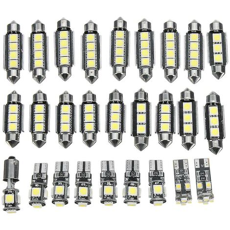 27-teiliges weißes LED-Beleuchtungsset im Auto für die E-Klasse W211 2002–2008