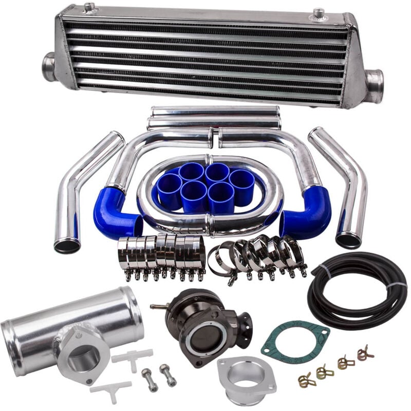 Maxpeedingrods - 27 x 7 x 2.5'' Universel Intercooler + Piping Pipe Kit + Blow Off Valve Kit Set