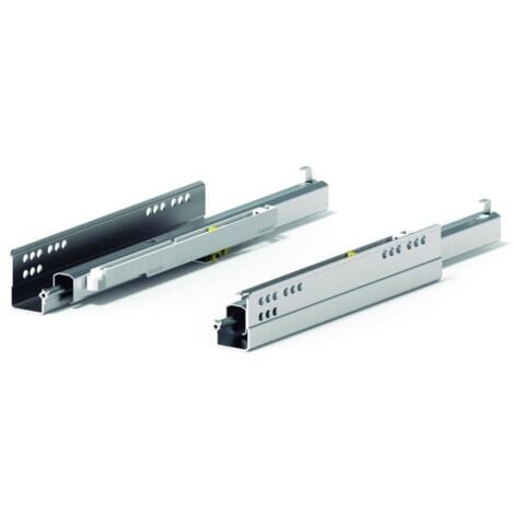 EVOTRADE 270 mm. - Paire de Coulisses Invisibles Amortis KOMPLET Pour Tiroir à Sortie Totale Charge 30 Kg. Avec Clip de Fixation et Trois Réglages