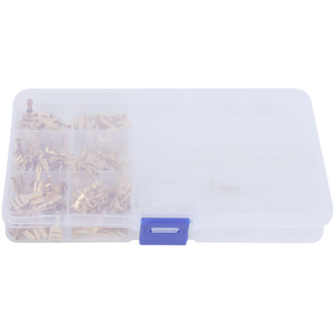 270 Pièces Connecteurs Fils Mâles Femelles Dorés Cuivrés avec Manchons Isolants et Boîte de Rangement - Kit de Cosses