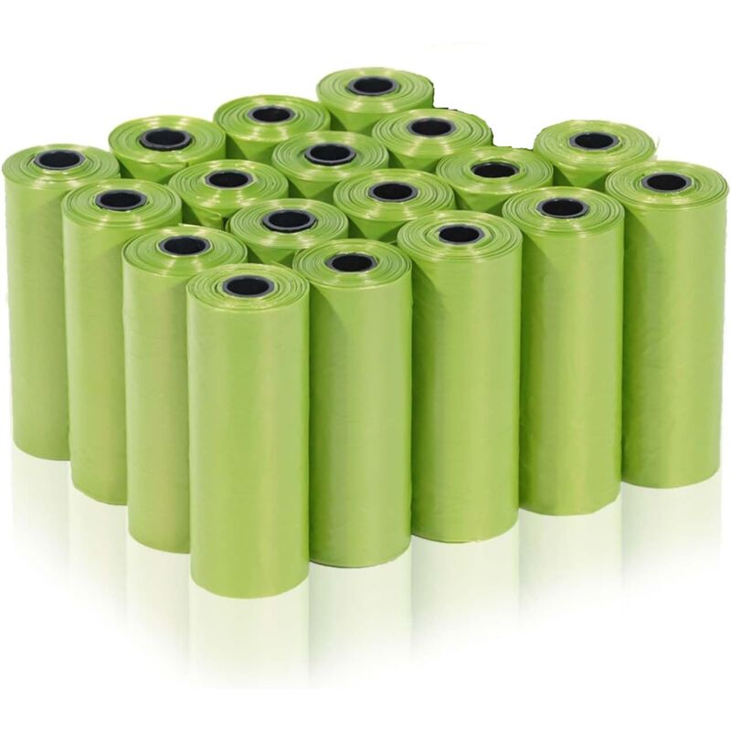 270 pièces Sac a Crottes Chien, Sacs Ramasse-Crottes pour Chiens, Vert, Sac Caca Chien -30 x 22CM, Polyéthylène-Matériau, Portable (40 Rouleaux, 15